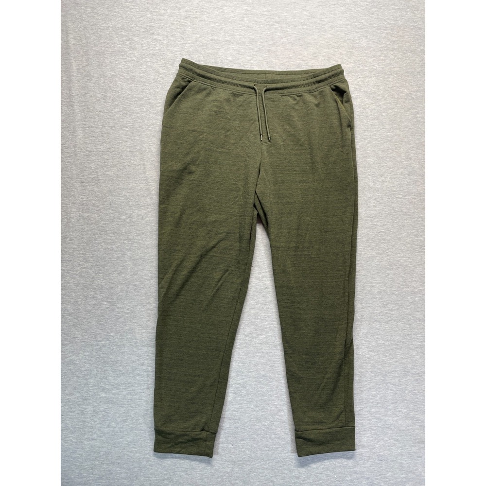 Athletic Works Active Knit Jogger Pants Mens XL (40-42) Army Green Drawstring